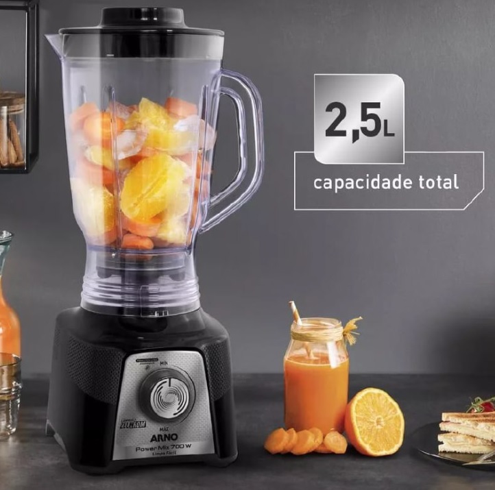 Liquidificador Arno Powermix Limpa Fácil 700w Preto Lq35 110V