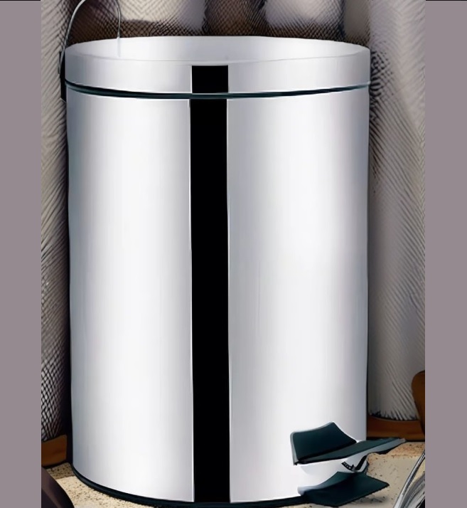 Lixeira Com Pedal E Balde Interno Ágata Inox 5 Litros Mor Cor Cinza