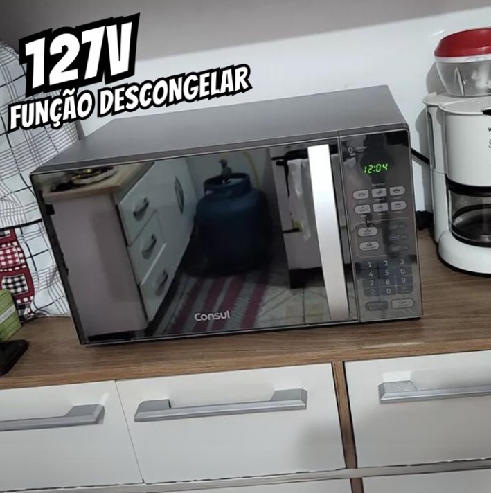 Micro-ondas CM020BF 20 Litros Espelhado com Função Descongelar Cor Cinza e Inox Consul 127V
