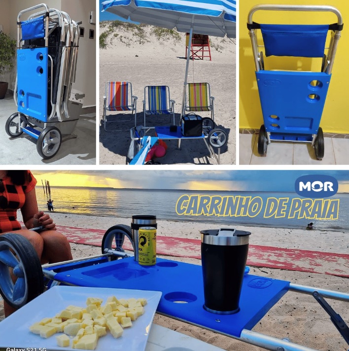 Mor – Carrinho De Praia Com Avanço Para Caixa Térmica