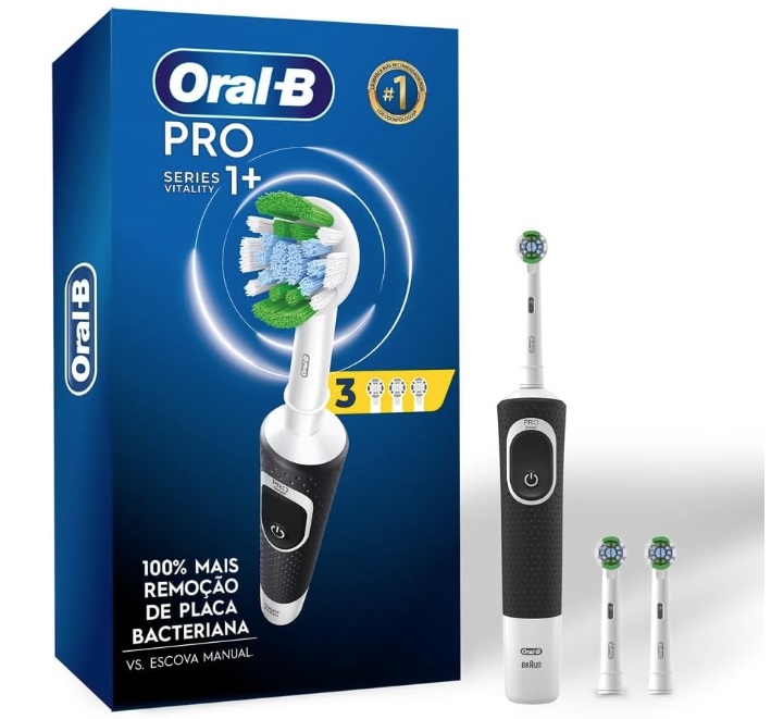 Oral-B Escova Recarregável Vitality 100 Escova Eléctrica Recarregável 1 Unidade + Refis Precision Clean 3 Unidades 1 Kit