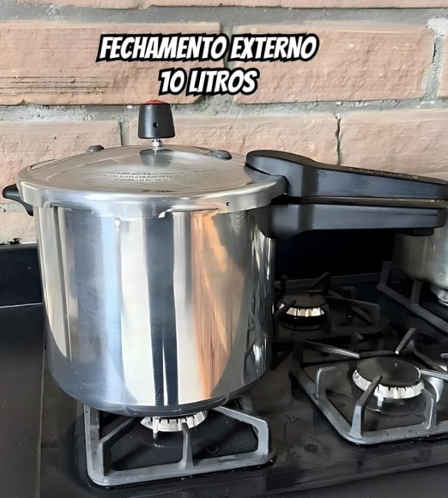 Panela de Pressão Fechamento Externo 10L Alumínio Nacional
