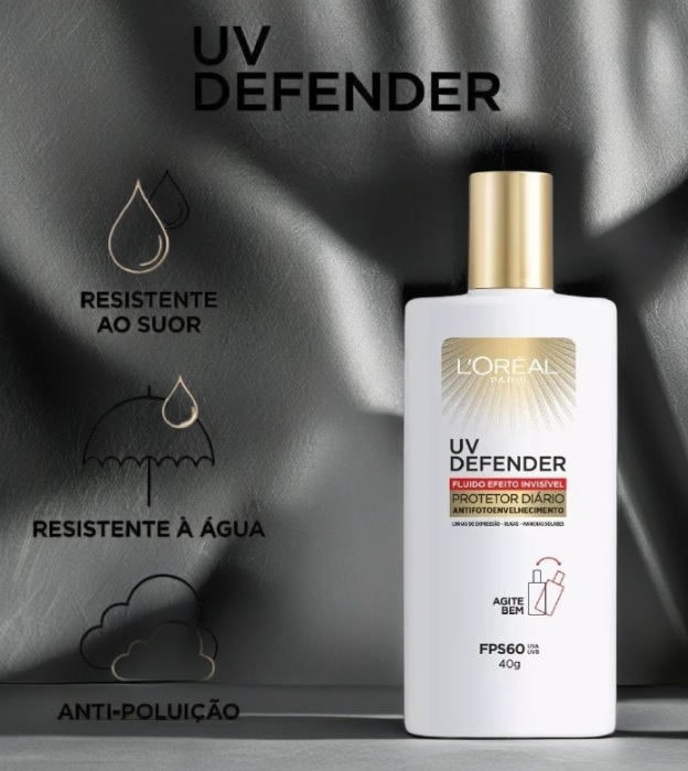 Protetor Solar Facial Fluido Uv Defender Fps 60 Sem Cor 40g L’oréal Paris
