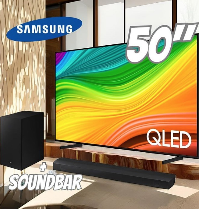 Smart TV 50″ QLED 4K 50Q60D 2024 + Soundbar HW-B550/ZD – Samsung