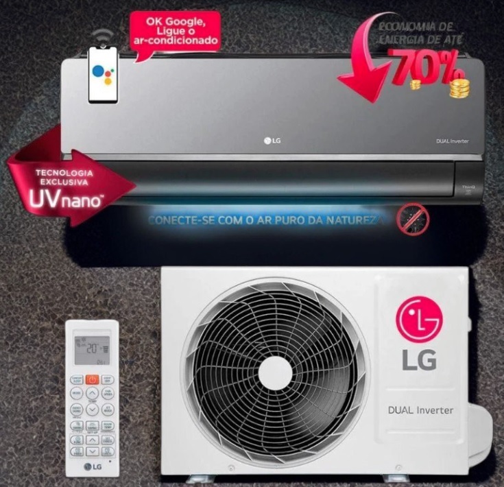 Split Hi Wall Inverter LG Artcool 12000btu Frio 220 Volts