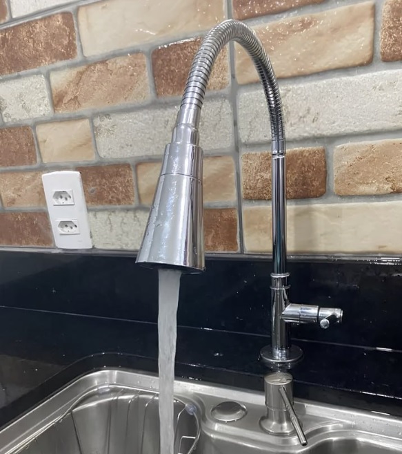 Torneira Gourmet Cozinha Bancada Pia Flexível 2 Jatos Abs