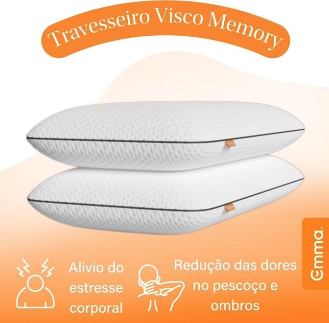 Travesseiro Memory Visco Emma Basics – Tecnologia NASA desenvolvida na Alemanha