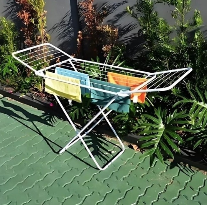 Varal de Chão Com Abas Slim em Aço Reforçado Branco Mor 6105