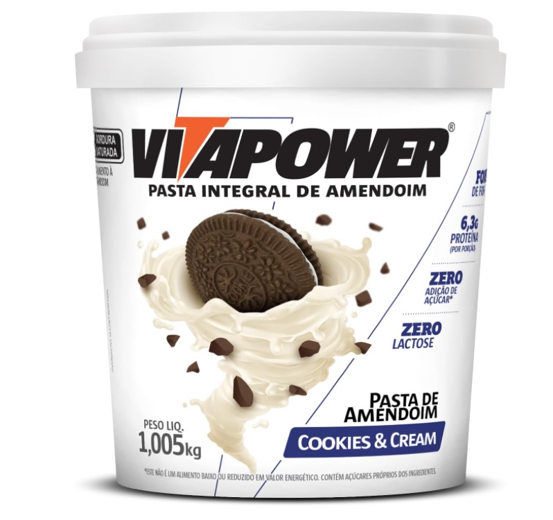 Vita Power Pasta De Amendoim Sabores Gourmet (1 005Kg) – Sabor Brownie De Chocolate