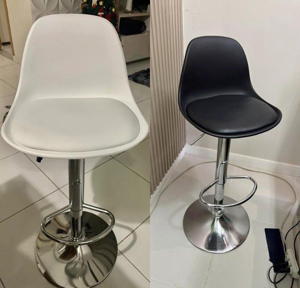 Banqueta Bistro Cozinha Eiffel Alta Encosto Giratória Evolux