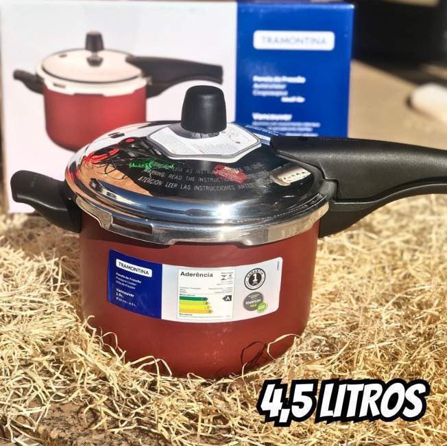 Panela De Pressão Tramontina Vancouver Vermelha 4,5L.