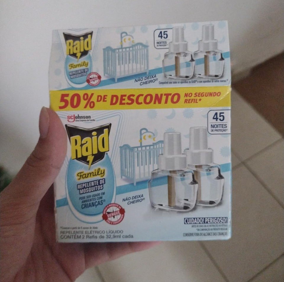 Raid Refil Líquido Repelente Elétrico 45 Noites Family 2 Unidades