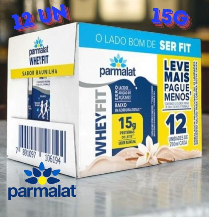 Parmalat WheyFit Baunilha 15g de Proteína 250 Ml – Pack 12 Unidades