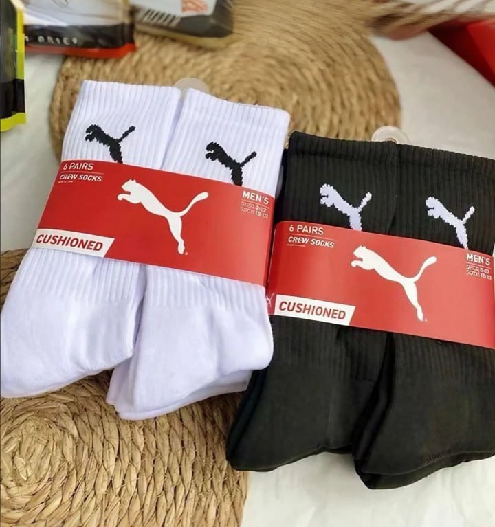 Kit 6 Pares Meias Puma Cano Médio Masculino Adulto Original