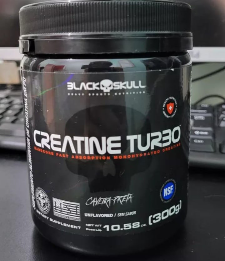 Suplemento em Pó Turbo 300g Black Skull Caveira Preta Sem sabor
