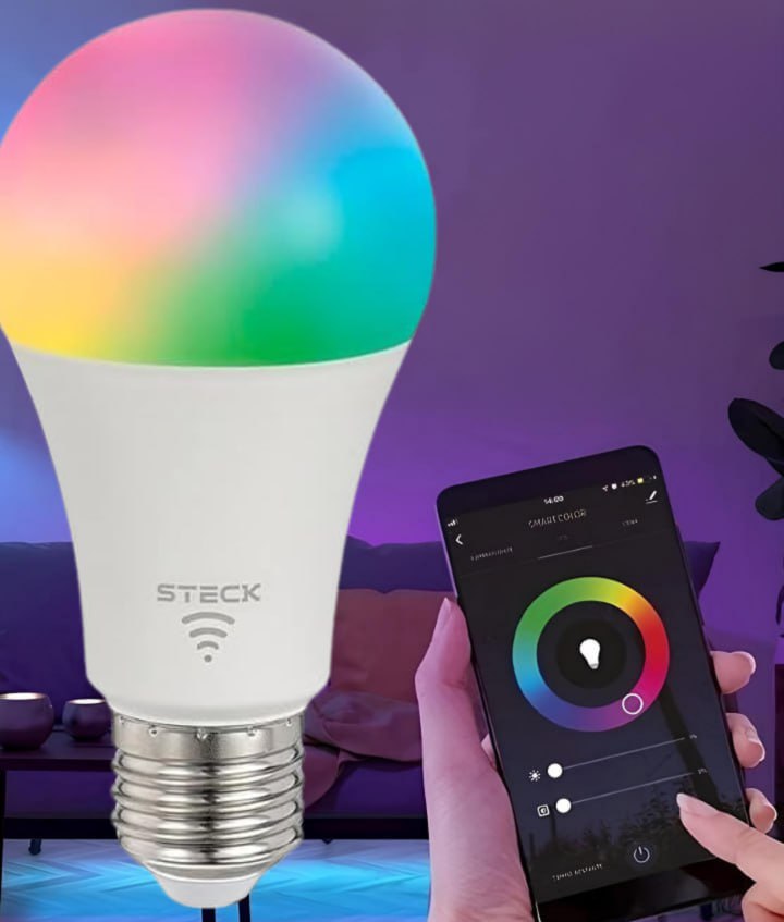 Steck, Lâmpada Inteligente 12W, RGBW Wi-Fi, Bivolt