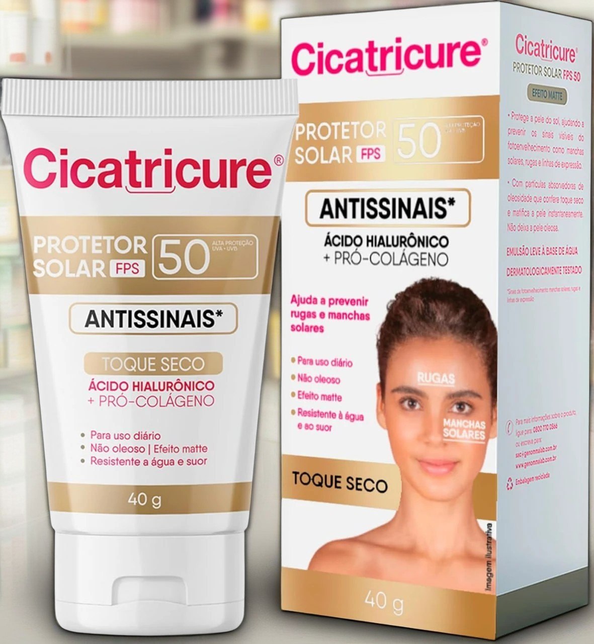 Cicatricure Protetor Solar Antissinais Efeito Matte Fps 50 40G