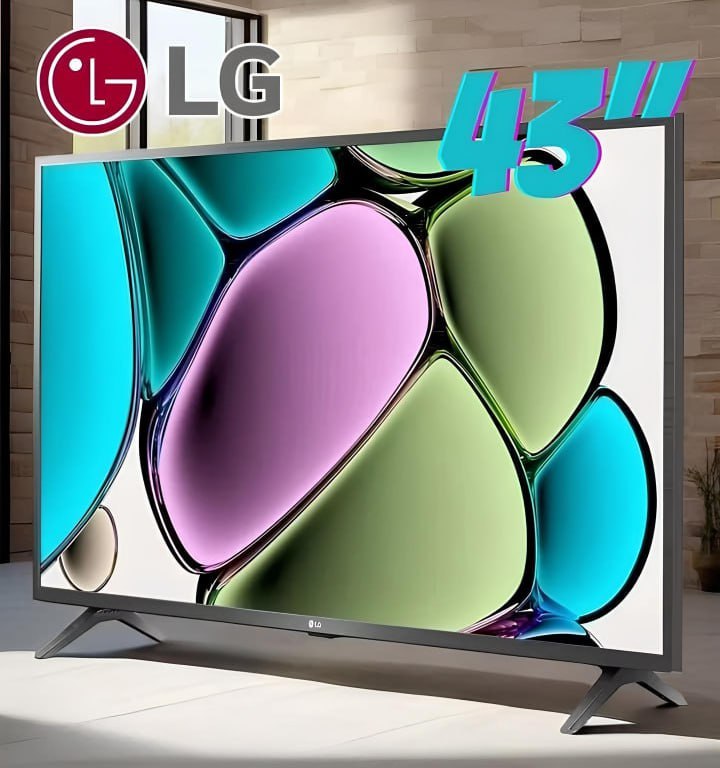 Smart TV 43″ LG Full HD 43LR6700 Processador α5 Ger6 AI Alexa integrado LG Channels webOS 23 compatível com Controle Smart Magic
