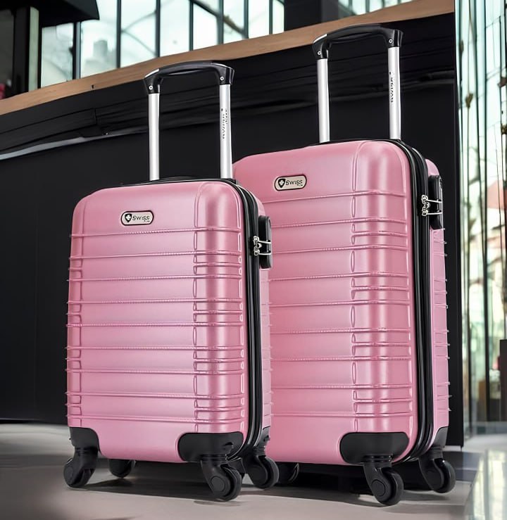 Kit 2 malas de viagem de bordo PP e P Detroit Swiss Move Rose