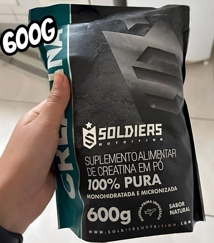 Creatina Monohidratada 600g 100% Pura Soldiers Nutrition Sem Sabor