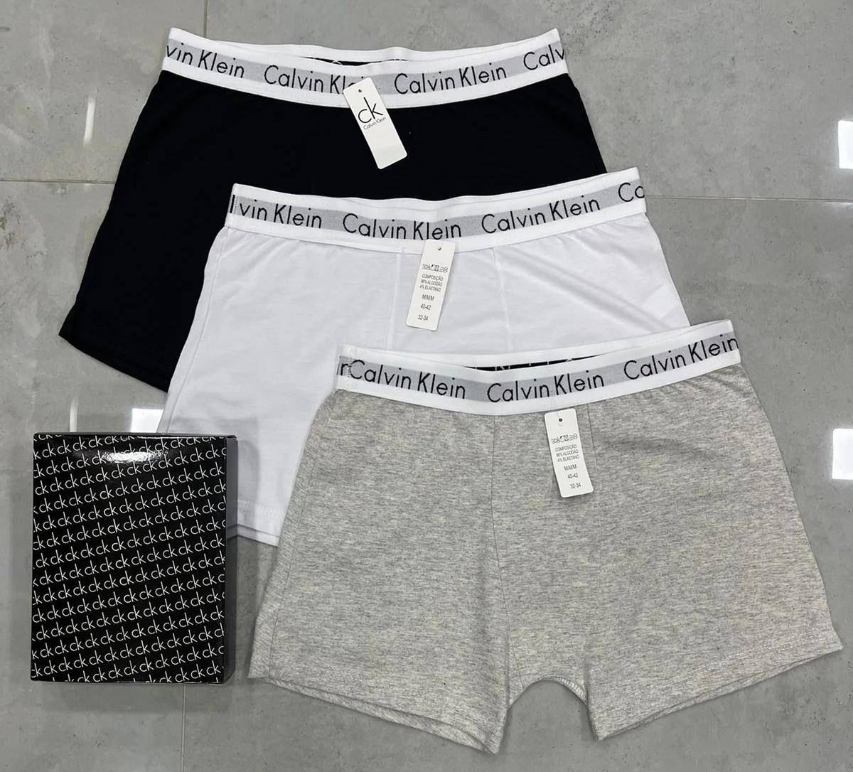 Kit 3 Cuecas Masculinas Boxer Cotton Calvin Klein