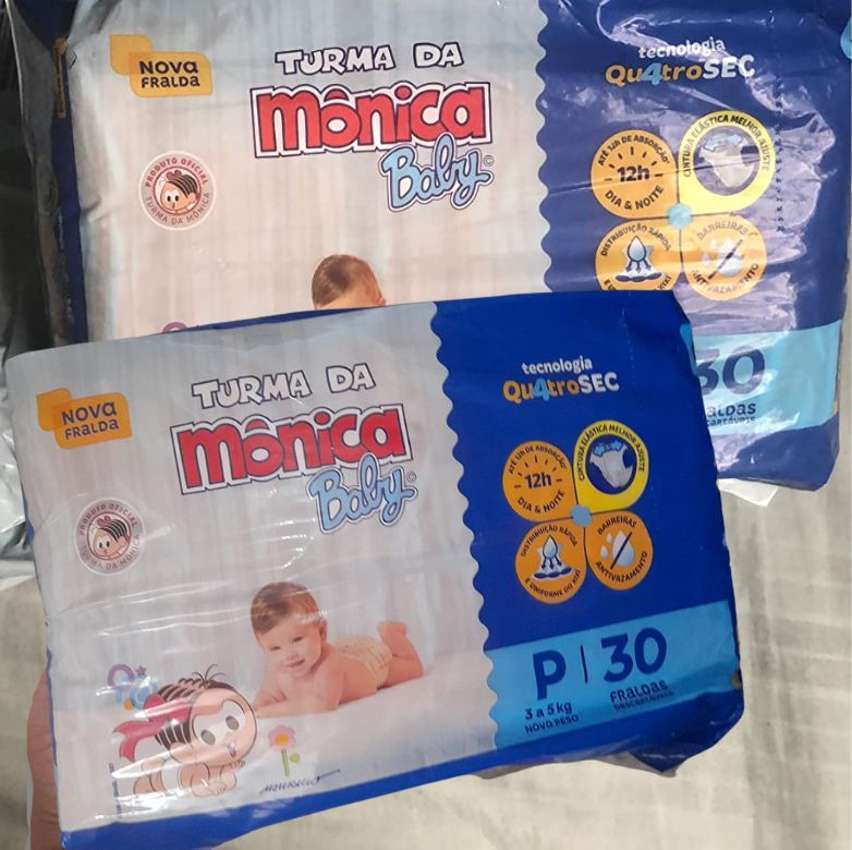 Fralda Turma da Mônica Baby Jumbo P 30 Unidades