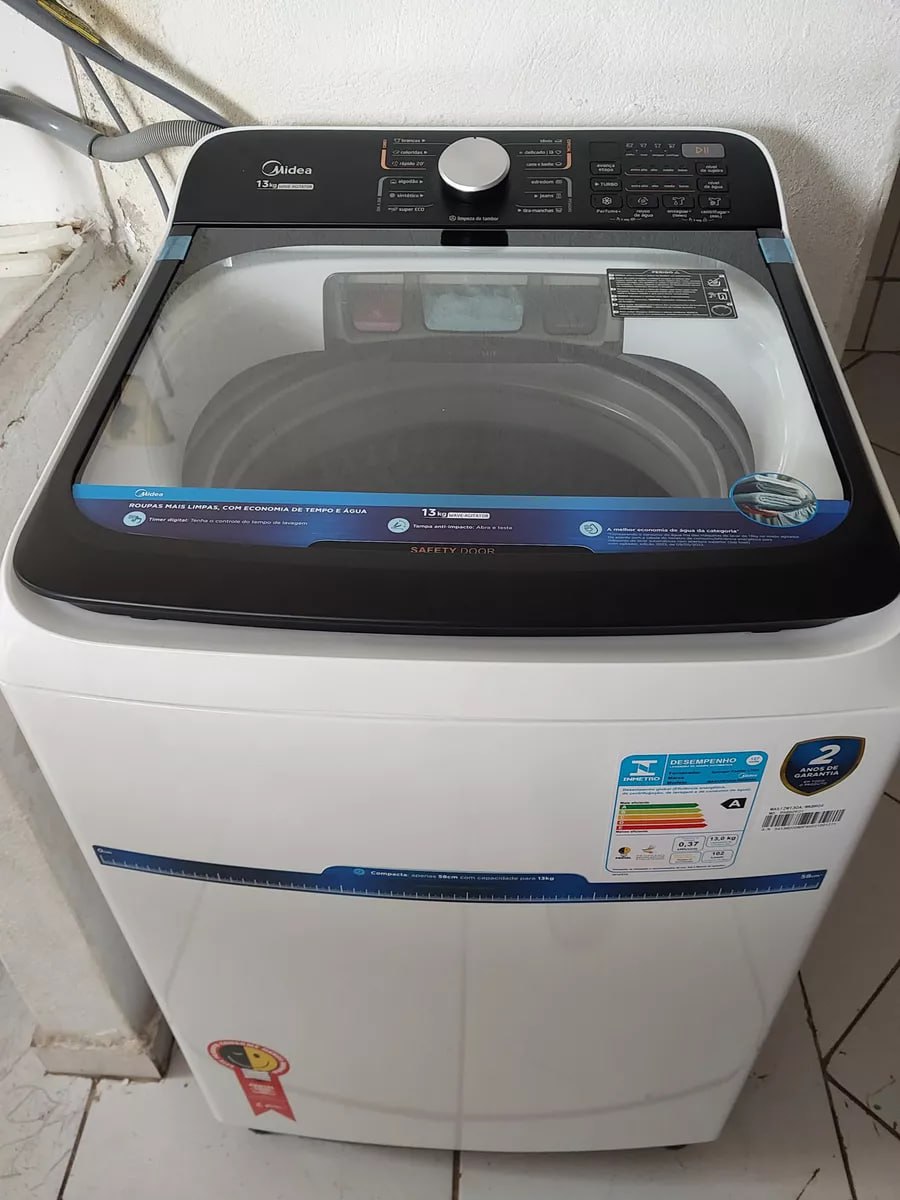Máquina De Lavar 13kg midea wave agitator branca Cor Branco 110V