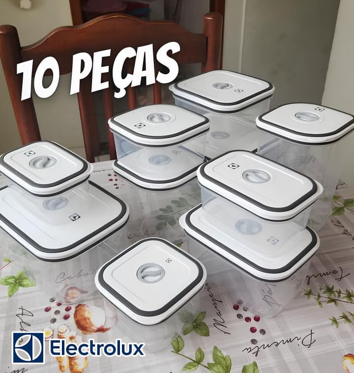 Conjunto 10 Potes Herméticos Com Tampa Easy-open Electrolux