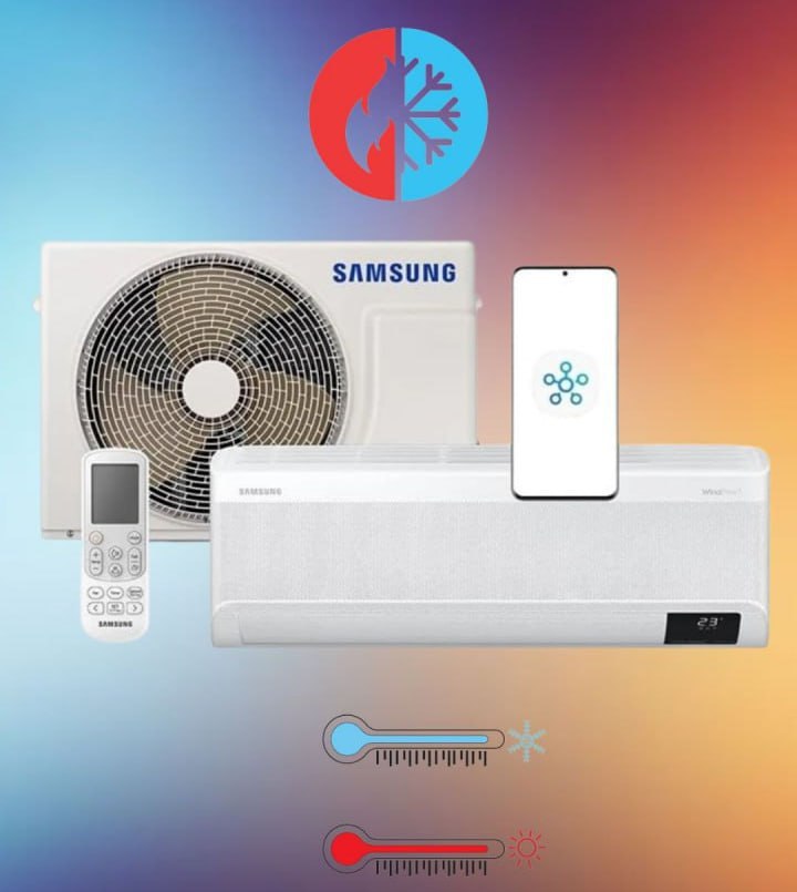 Samsung Ar-condicionado Split Inverter WindFree Connect Sem Vento 12.000 BTUs Quente e Frio AR12BSEAAWKNAZ 220V
