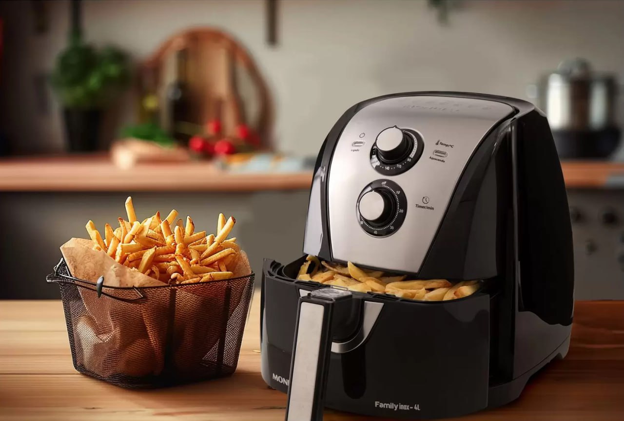 Fritadeira Sem Óleo Air Fryer 4L, Mondial, Preto/Inox, 1500W, 110V – AFN-40-BI