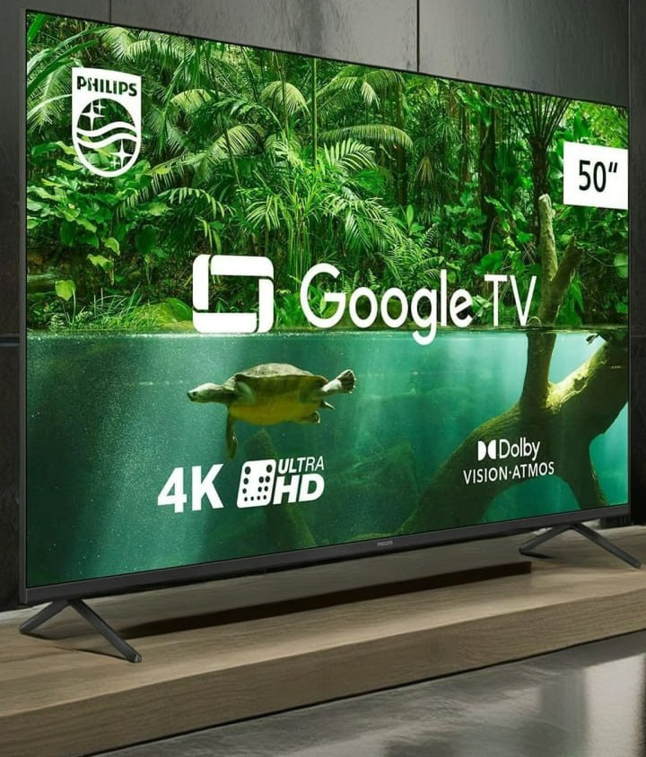 Smart TV Philips 50″ 4K 50PUG7408/78, Google TV, Comando de Voz, Dolby Vision/Atmos, VRR/ALLM, Bluetooth