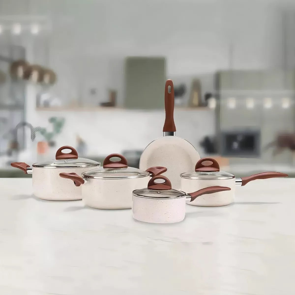 Jogo De Panelas Smart Plus Vanilla Indução Cerâmico 5peças Brinox 4774/101