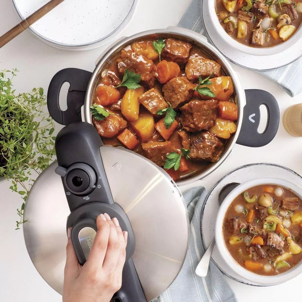 Panela De Pressão 7l Tefal Opti’space Inox Com Fundo Triplo