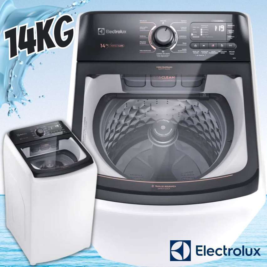 Máquina De Lavar Electrolux LEJ14 Branca 14kg Perfect Care Com Cesto Inox E Jatos Poderosos 220v