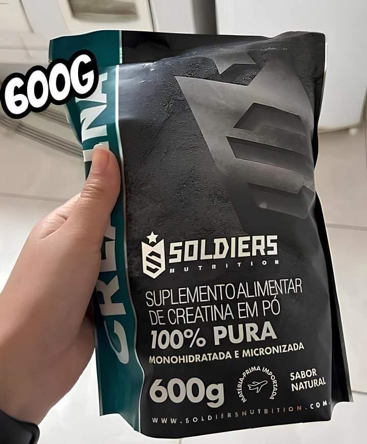 Creatina Monohidratada 600g 100% Pura Soldiers Nutrition Sem Sabor