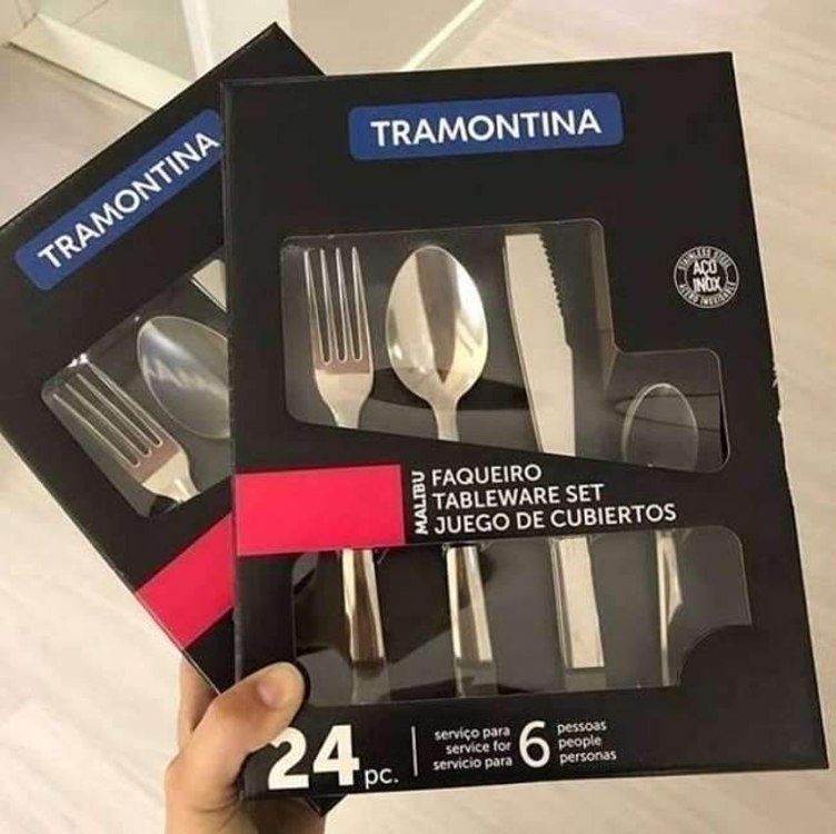 Tramontina Faqueiro Malibu Alto Brilho 24 peças em aço inox