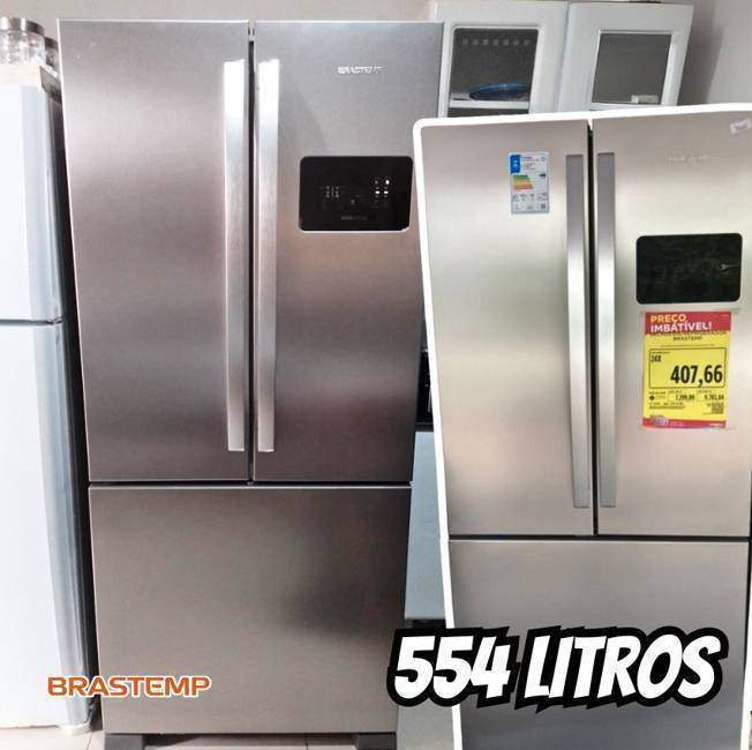 Geladeira Brastemp Frost Free French Door A+++ 554 Litros Co Cor Inox 110V