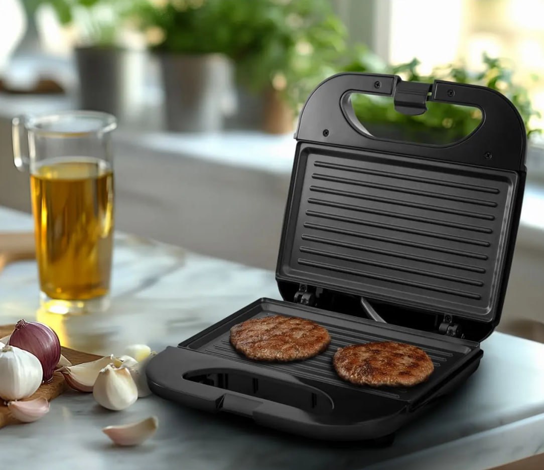 Sanduicheira Amvox AMS 500 Black 750W – Antiaderente