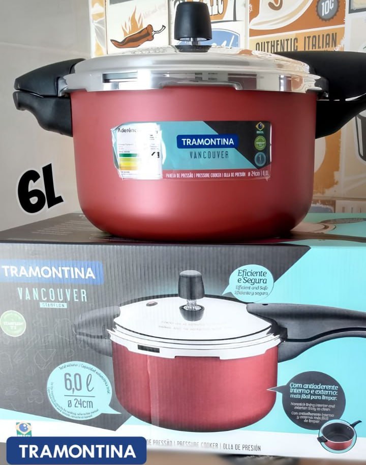 Panela De Pressão Vancouver Tramontina Vermelha 24 Cm