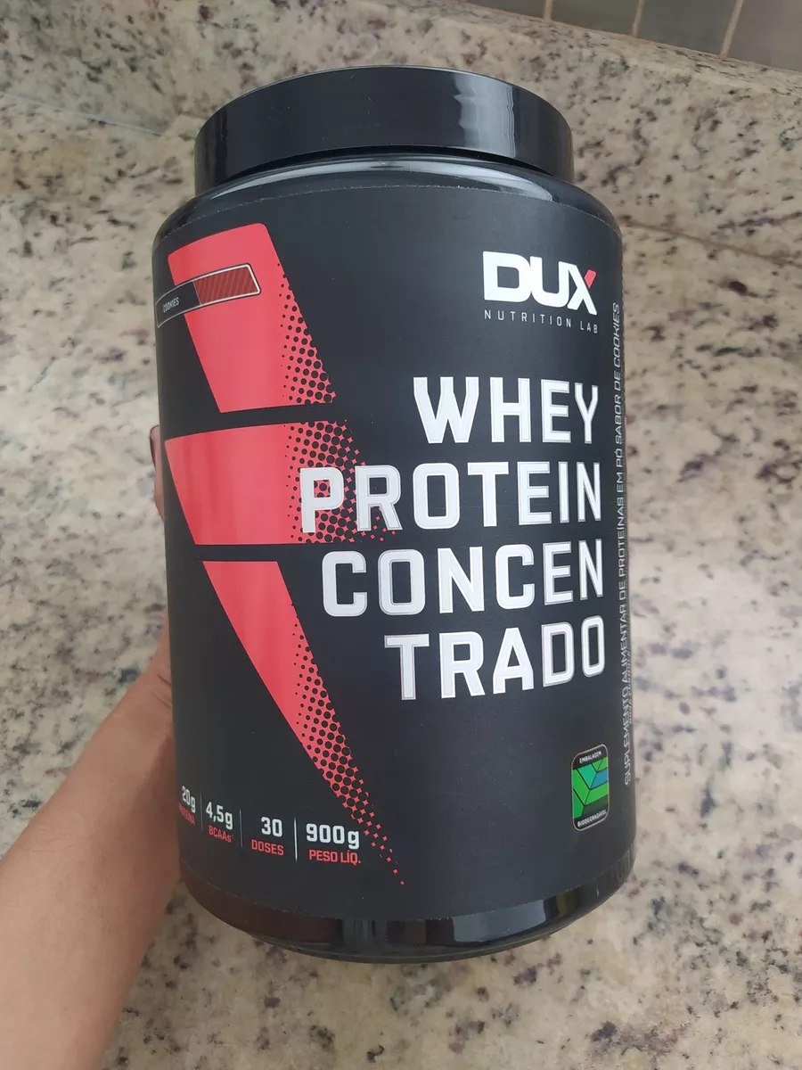 Whey Protein Concentrado Dux Nutrition – Pote 900g Sabor Cookies