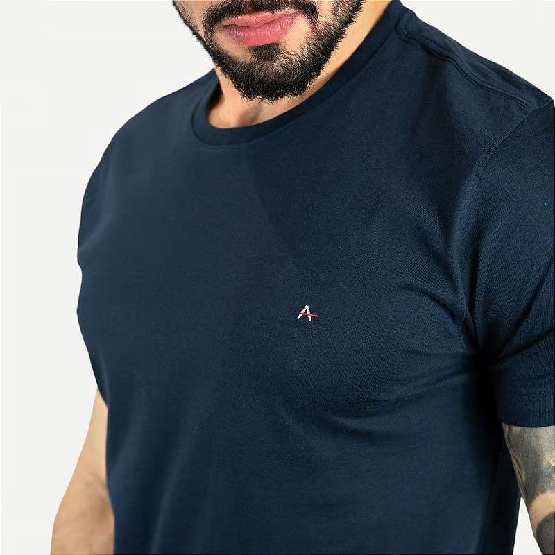 Camiseta Aramis Masculina Basic Lisa Azul Marinho