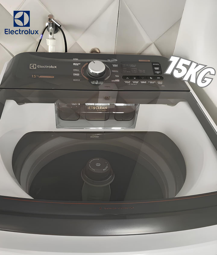 Lavadora de Roupas Electrolux 15kg Cesto Inox 11 Programas de Lavagem Branco Premium Care LEC15