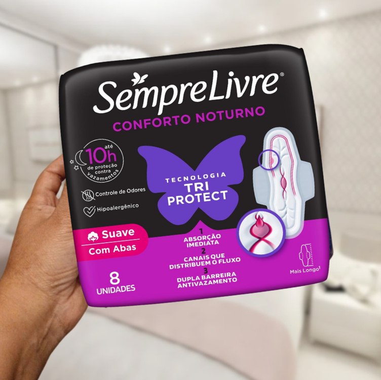 Sempre Livre Absorvente Externo Adapt Plus Noite E Dia Com Abas 8 Unidades