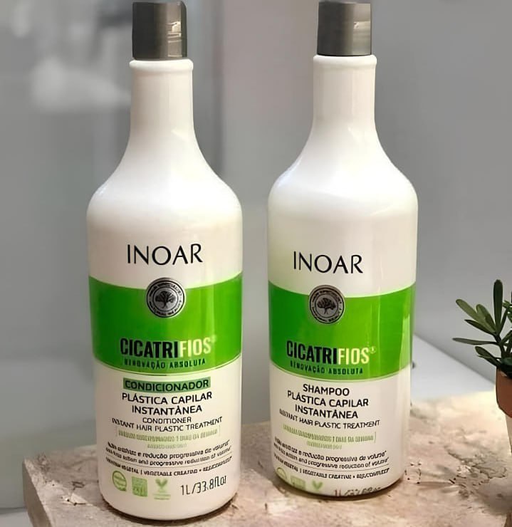 Kit CicatriFios Plástica Capilar Shampoo e condicionador 2x1L, Inoar