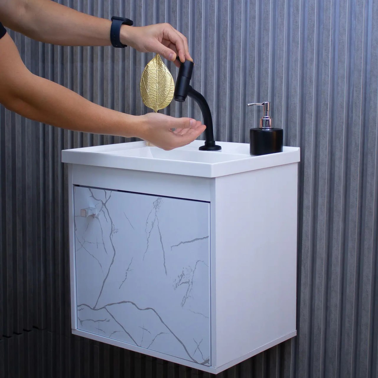 Gabinete Banheiro Em Mdf com Pia Cuba – Veneto – RIVERZZA