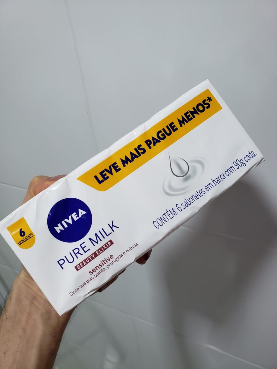 NIVEA Sabonete em Barra Pure Milk Sensitive Promo 6 un. 90g